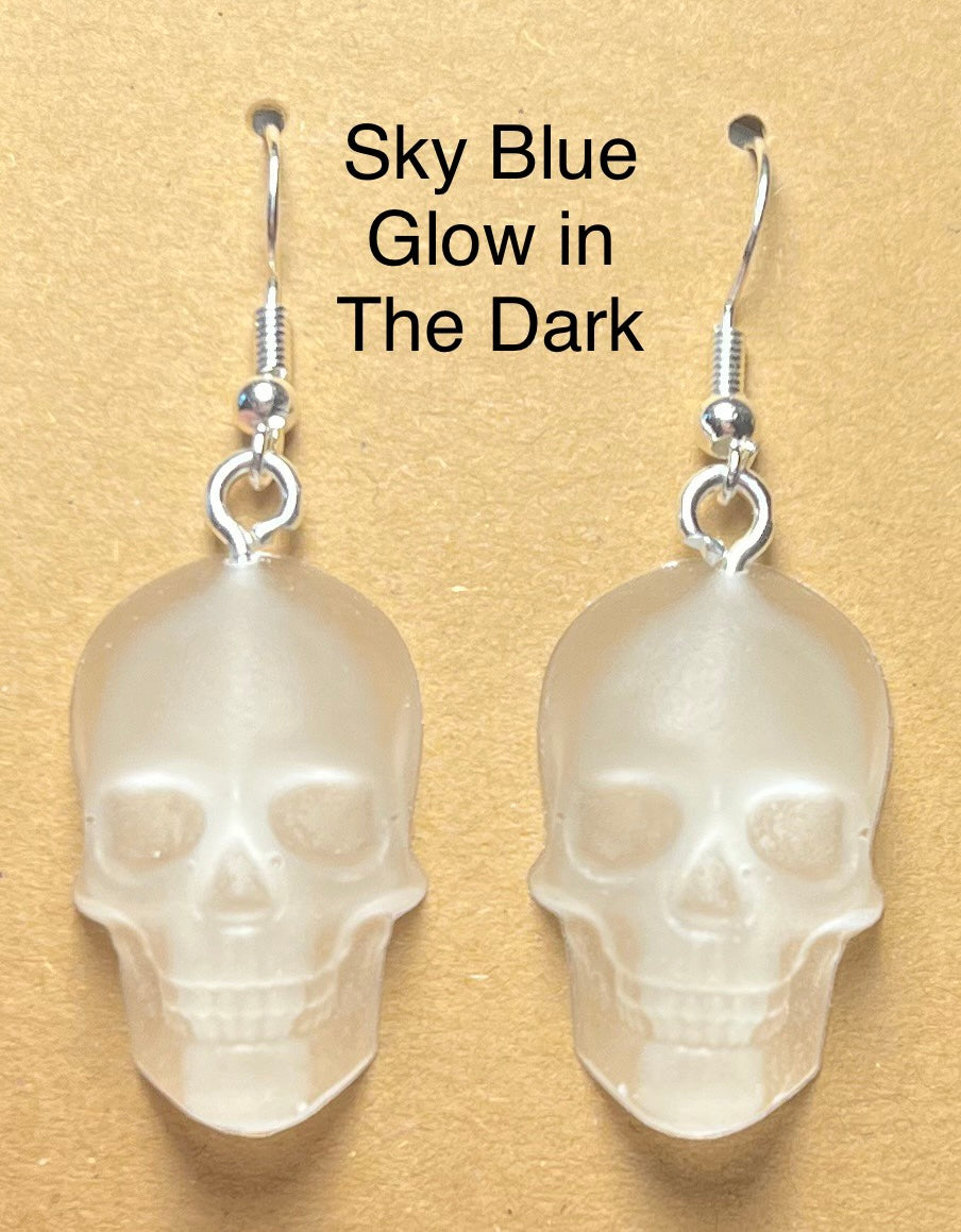 Handmade Colourful Resin Skull Earrings