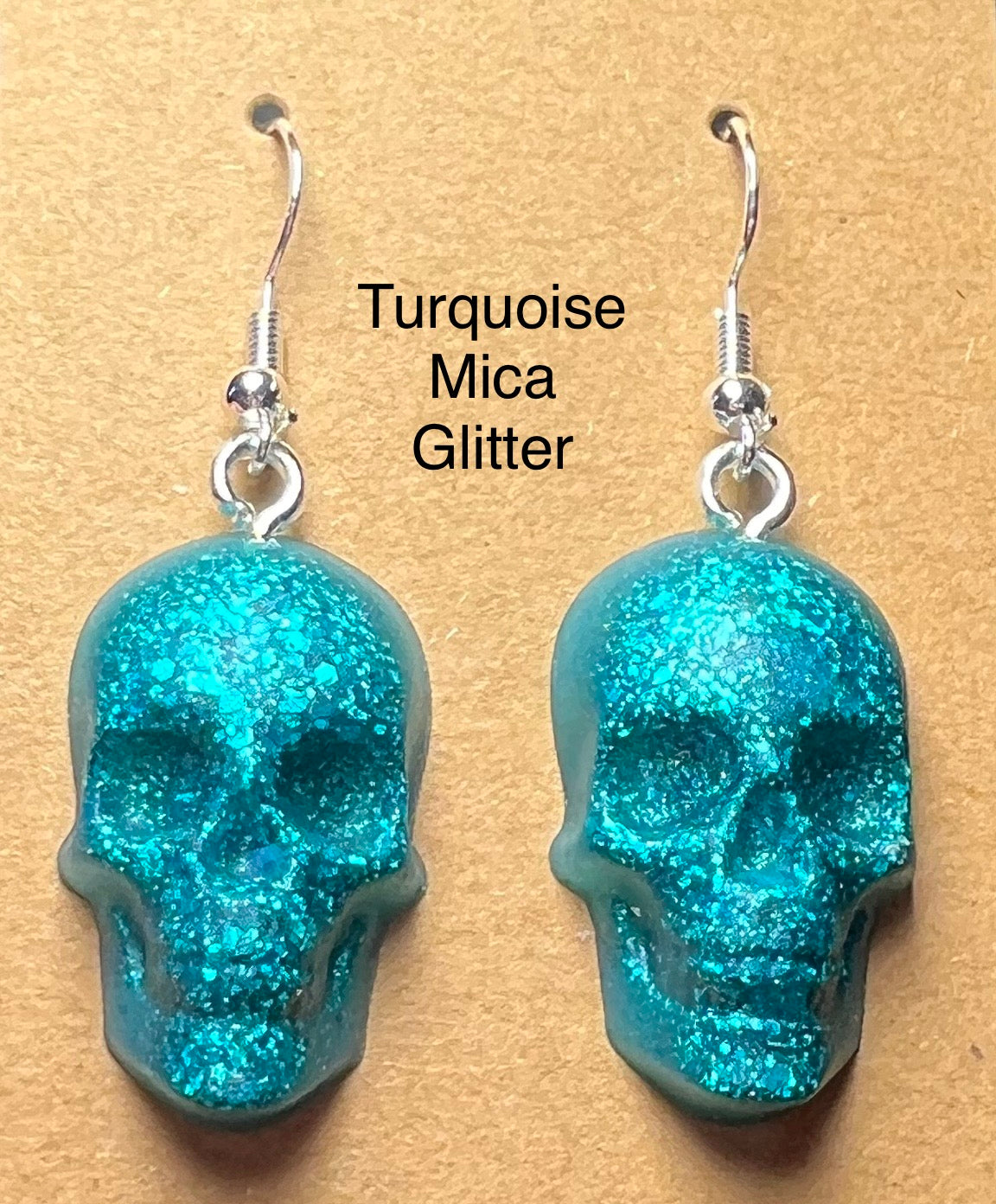 Handmade Colourful Resin Skull Earrings