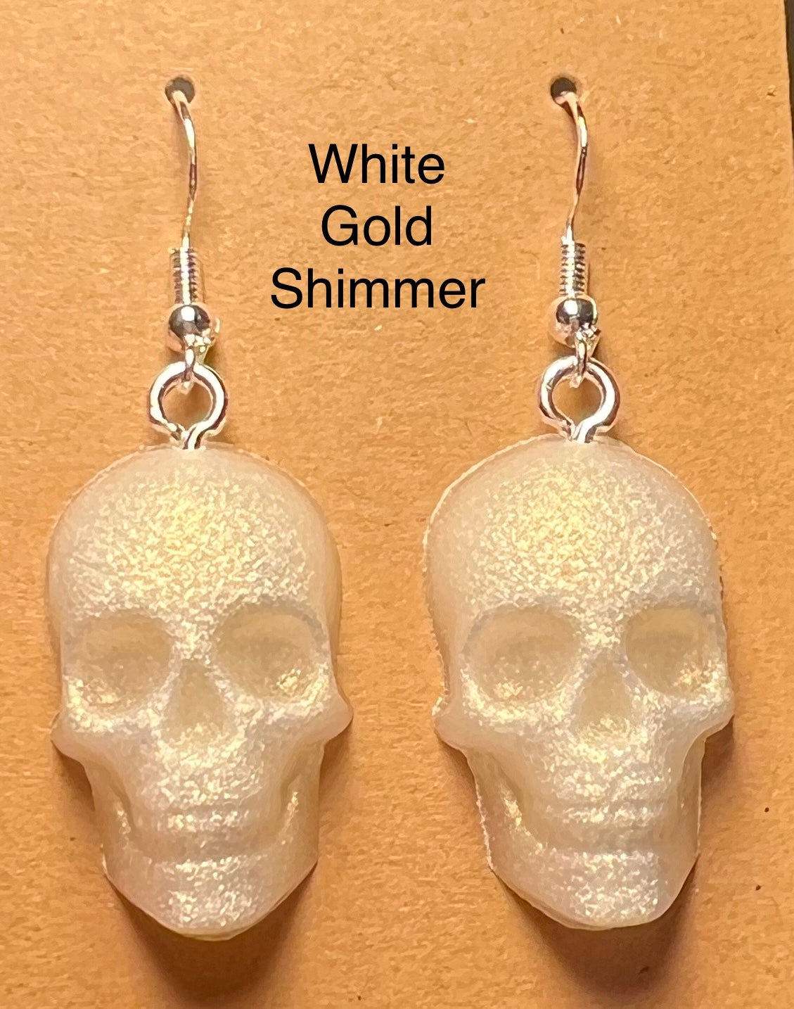 Handmade Colourful Resin Skull Earrings