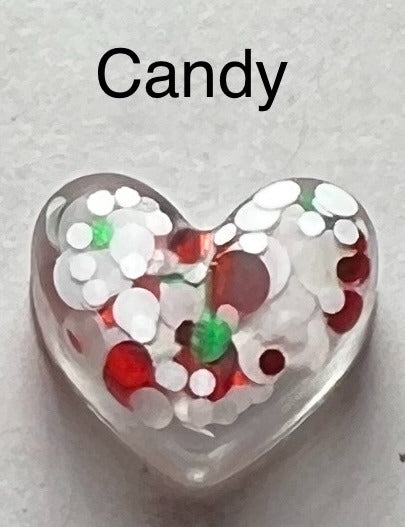 Handmade Glitter and Sequin Heart Earrings