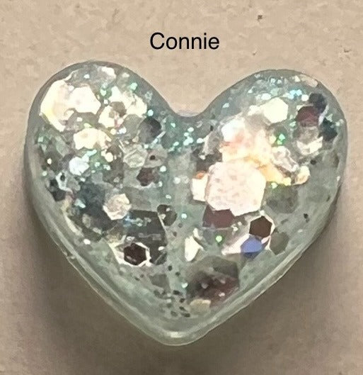 Handmade Glitter and Sequin Heart Earrings