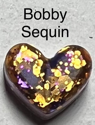 Handmade Glitter and Sequin Heart Earrings