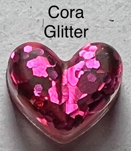 Handmade Glitter and Sequin Heart Earrings