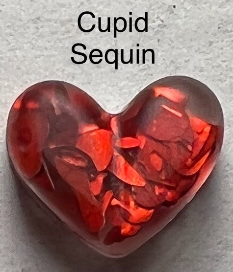 Handmade Glitter and Sequin Heart Earrings