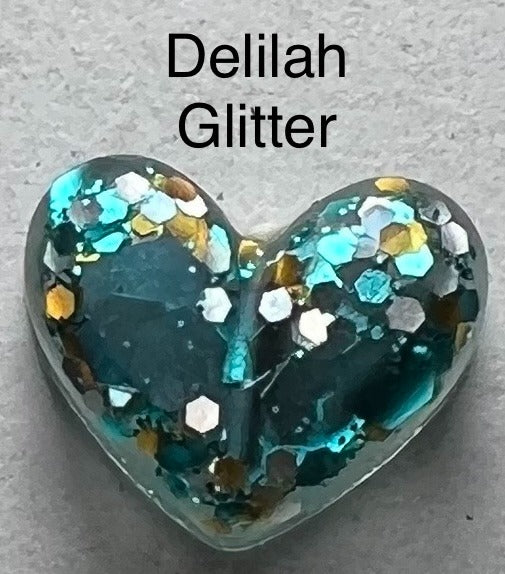 Handmade Glitter and Sequin Heart Earrings