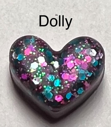 Handmade Glitter and Sequin Heart Earrings