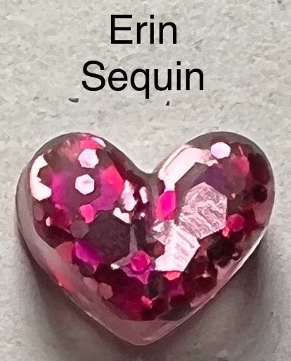 Handmade Glitter and Sequin Heart Earrings