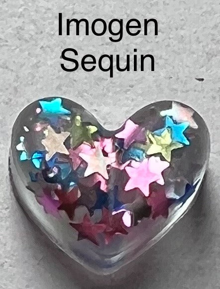 Handmade Glitter and Sequin Heart Earrings