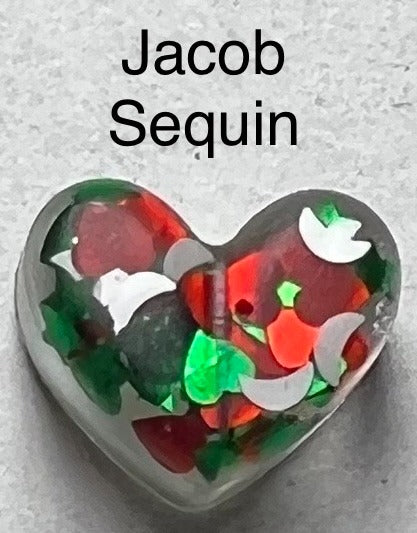 Handmade Glitter and Sequin Heart Earrings