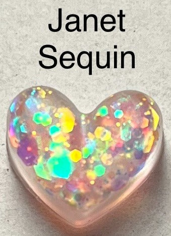 Handmade Glitter and Sequin Heart Earrings
