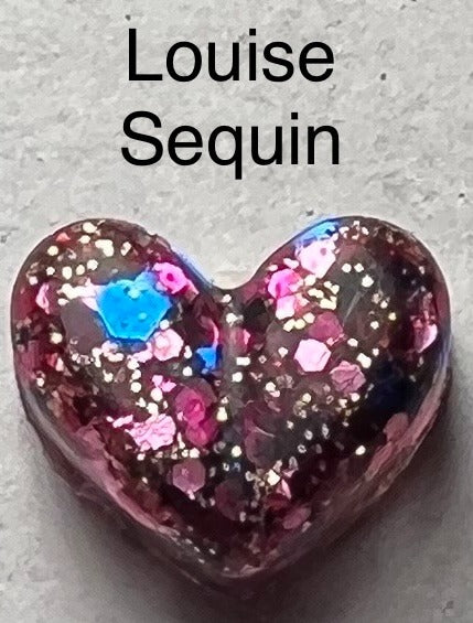 Handmade Glitter and Sequin Heart Earrings