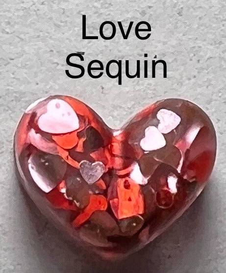 Handmade Glitter and Sequin Heart Earrings