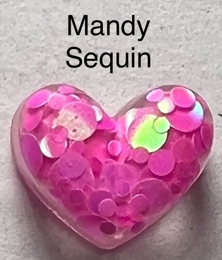Handmade Glitter and Sequin Heart Earrings
