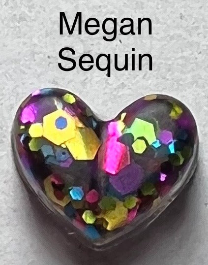 Handmade Glitter and Sequin Heart Earrings
