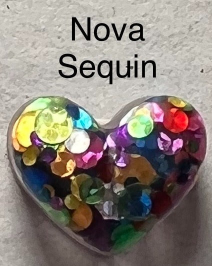 Handmade Glitter and Sequin Heart Earrings