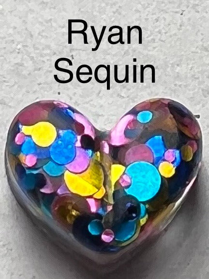 Handmade Glitter and Sequin Heart Earrings