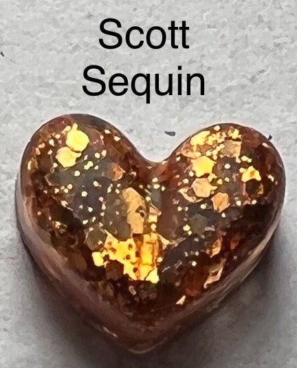 Handmade Glitter and Sequin Heart Earrings