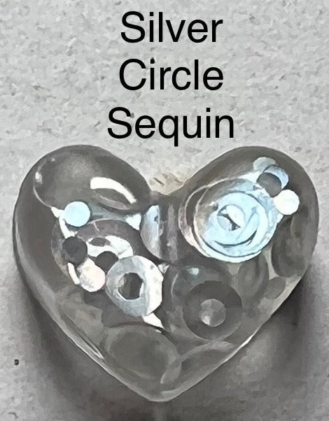 Handmade Glitter and Sequin Heart Earrings