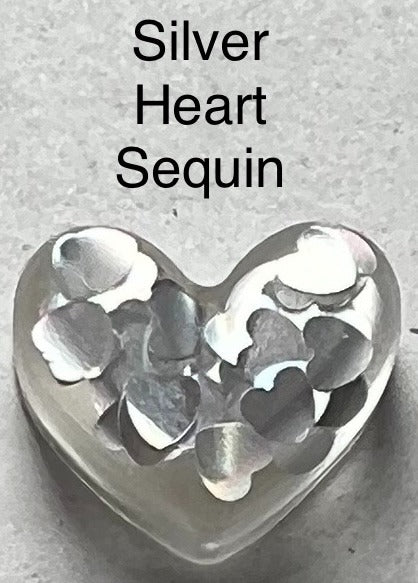 Handmade Glitter and Sequin Heart Earrings