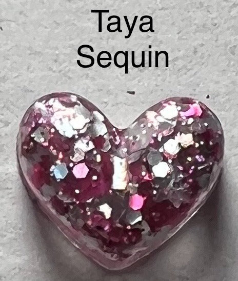 Handmade Glitter and Sequin Heart Earrings