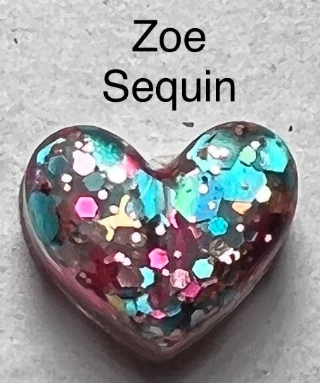 Handmade Glitter and Sequin Heart Earrings
